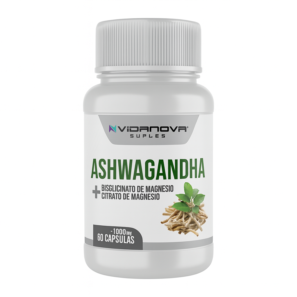 Ashwagandha + Magnesio 1000mg - 60 capsulas